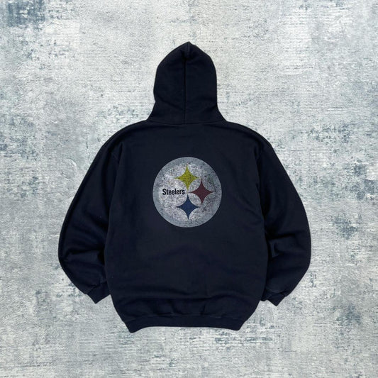 Vintage 90s NFL Pittsburgh Steelers Zip Up Baggy Hoodie