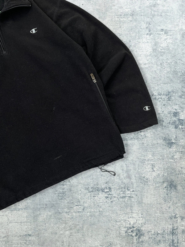 Vintage Champion Baggy Quarter Zip Fleece Sweatshirt