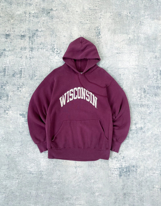 Vintage 90s Lee Heavyweight Wisconsin State College Hoodie
