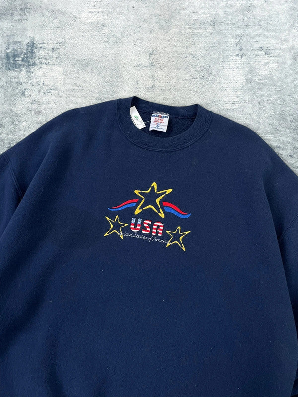 Vintage 90s USA Embroidered Tourist Sweatshirt