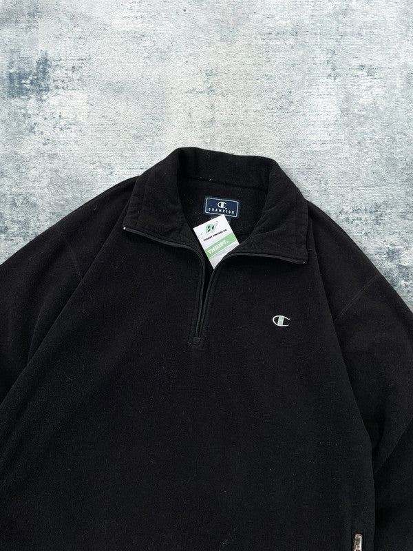 Vintage Champion Baggy Quarter Zip Fleece Sweatshirt