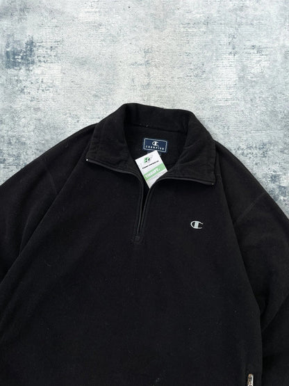 Vintage Champion Baggy Quarter Zip Fleece Sweatshirt