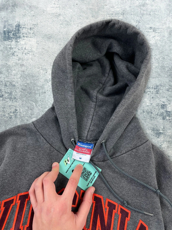 Vintage 90s Champion Embroidered Virginia college baggy Hoodie