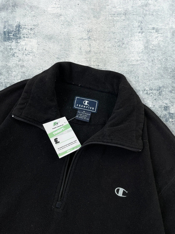Vintage Champion Baggy Quarter Zip Fleece Sweatshirt