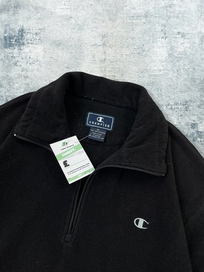 Vintage Champion Baggy Quarter Zip Fleece Sweatshirt