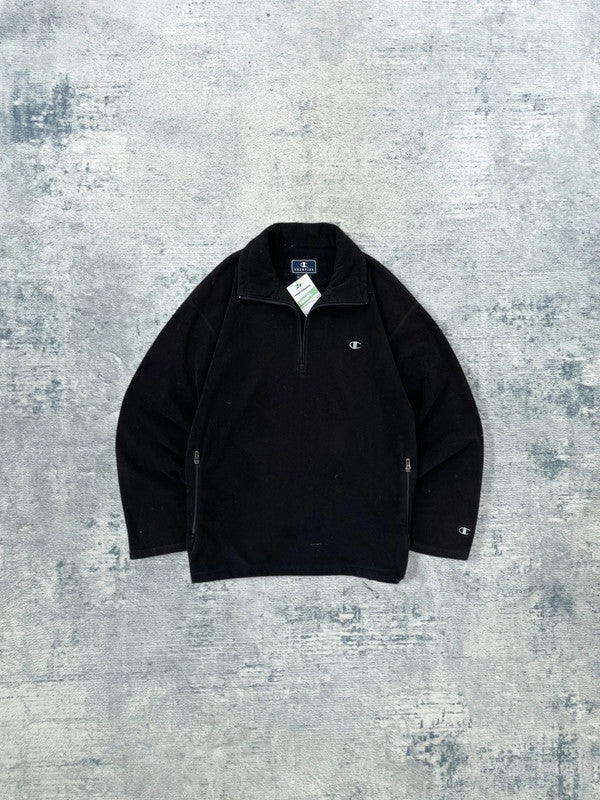 Vintage Champion Baggy Quarter Zip Fleece Sweatshirt