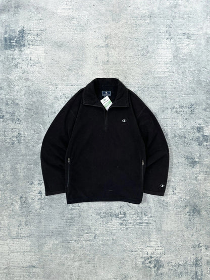 Vintage Champion Baggy Quarter Zip Fleece Sweatshirt