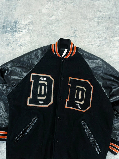 Vintage 90s American Football Varsity Leather Sleeve Jacket